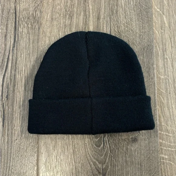 Nike Black Toddler Beanie with White Nike Check - Picture 2 of 3